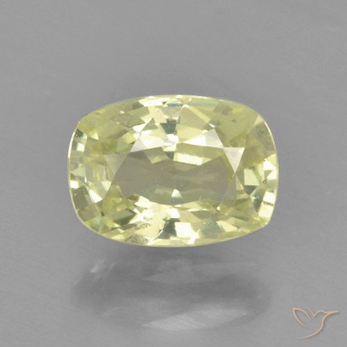 1.06ct Naturale Limone giallo Zaffiro, Cuscino, VVS-VS