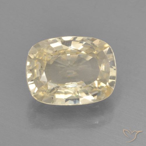 1.31ct Naturale Giallo chiaro Zaffiro, Cuscino, VVS