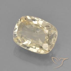 Zaffiro Giallo chiaro naturale da 1.31 ct, Cuscino, VVS