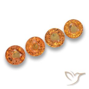 Gemme di Zaffiro Arancio Medio naturale da 2.85 ct, Rotondo, VVS-VS