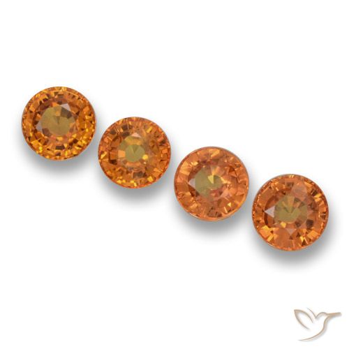 2.75ctw Naturale Albicocca Arancia Zaffiro, Rotondo, VVS-VS