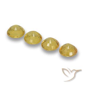 Gemme di Zaffiro Giallo miele naturale da 2.38 ct, Rotondo, VVS-VS