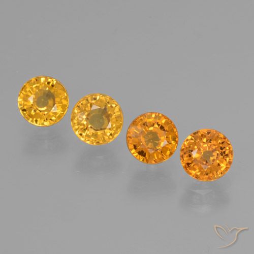 2.69ctw Naturale Arancio Medio Zaffiro, Rotondo, VVS-VS