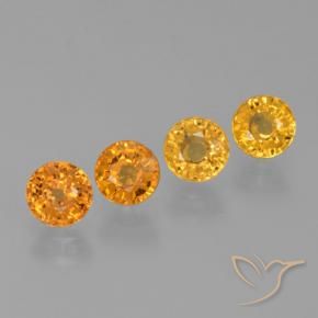 Gemme di Zaffiro Arancio Medio naturale da 2.69 ct, Rotondo, VVS-VS