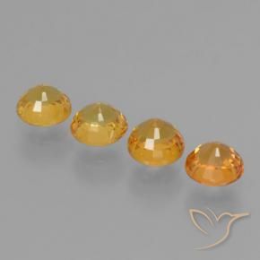 Gemme di Zaffiro Arancio Medio naturale da 2.69 ct, Rotondo, VVS-VS