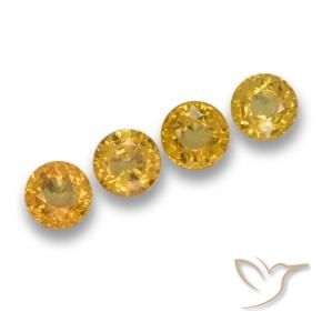 Gemme di Zaffiro Oro profondo naturale da 2.37 ct, Rotondo, VVS-VS