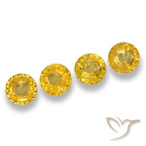 Gemme di Zaffiro Giallo medio naturale da 2.46 ct, Rotondo, VVS-VS