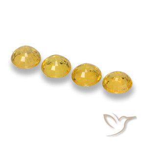 Gemme di Zaffiro Giallo medio naturale da 2.46 ct, Rotondo, VVS-VS