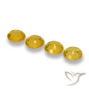 Gemme di Zaffiro Giallo intenso naturale da 2.32 ct, Rotondo, VVS-VS