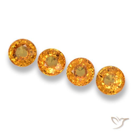 2.62ctw Naturale Arancio intenso-OroG Zaffiro, Rotondo, VVS-VS