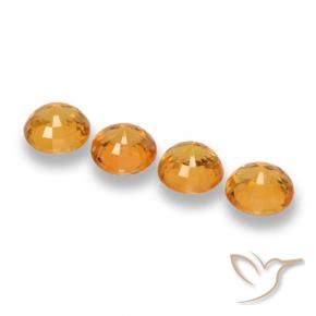 Gemme di Zaffiro Arancio intenso-OroG naturale da 2.62 ct, Rotondo, VVS-VS