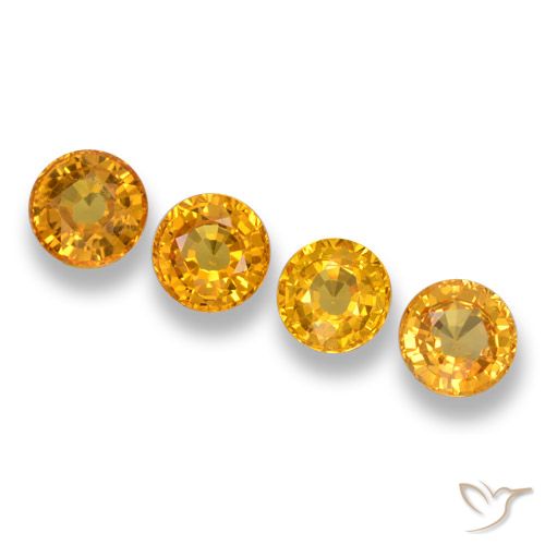2.55ctw Naturale Arancio Dorato Profondo Zaffiro, Rotondo, VVS-VS