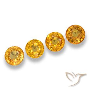Gemme di Zaffiro Arancio Dorato Profondo naturale da 2.55 ct, Rotondo, VVS-VS