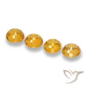 Gemme di Zaffiro Arancio Dorato Profondo naturale da 2.55 ct, Rotondo, VVS-VS