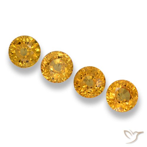 2.70ctw Naturale Arancio Dorato Profondo Zaffiro, Rotondo, VVS-VS