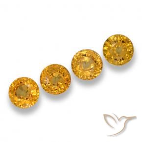 Gemme di Zaffiro Arancio Dorato Profondo naturale da 2.70 ct, Rotondo, VVS-VS