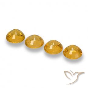 Gemme di Zaffiro Arancio Dorato Profondo naturale da 2.70 ct, Rotondo, VVS-VS