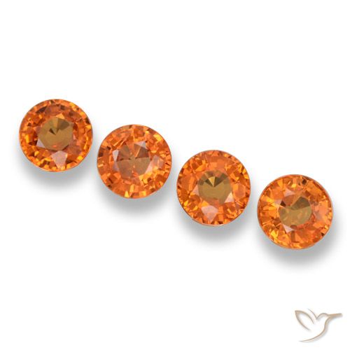 2.35ctw Naturale Arancione scuro Zaffiro, Rotondo, VVS-VS