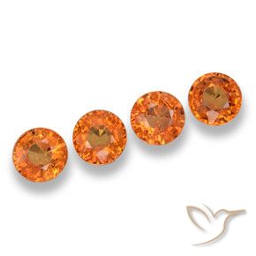 Gemme di Zaffiro Arancione scuro naturale da 2.35 ct, Rotondo, VVS-VS