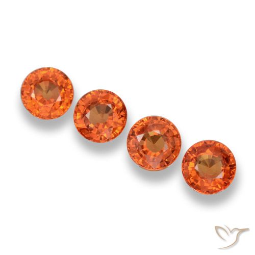 2.25ctw Naturale Arancio Medio Zaffiro, Rotondo, VVS-VS