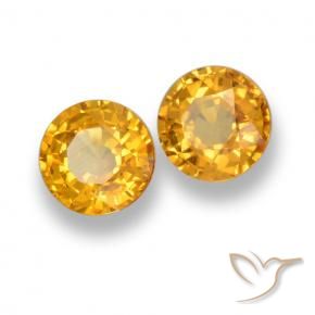 Gemme di Zaffiro Dorato medio naturale da 1.28 ct, Rotondo, VVS-VS