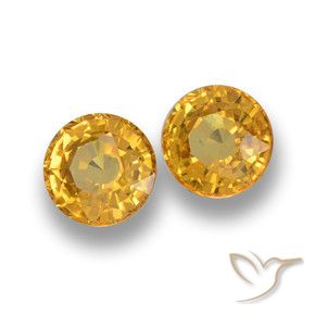 Gemme di Zaffiro Dorato scuro naturale da 1.35 ct, Rotondo, VVS-VS