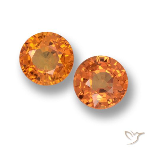 1.39ctw Naturale Arancio Medio Zaffiro, Rotondo, VVS-VS