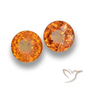 Gemme di Zaffiro Arancio Medio naturale da 1.39 ct, Rotondo, VVS-VS