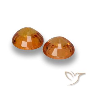 Gemme di Zaffiro Arancio Medio naturale da 1.39 ct, Rotondo, VVS-VS