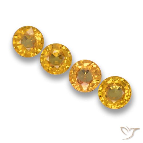 2.15ctw Naturale Arancio Dorato Profondo Zaffiro, Rotondo, VVS-VS