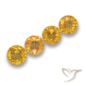 Gemme di Zaffiro Arancio Dorato Profondo naturale da 2.15 ct, Rotondo, VVS-VS