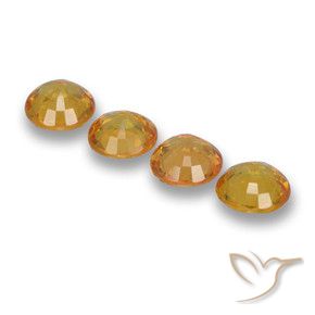 Gemme di Zaffiro Arancio Dorato Profondo naturale da 2.15 ct, Rotondo, VVS-VS