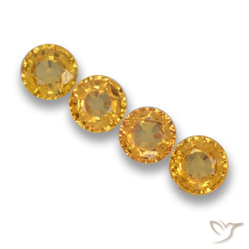 2.39ctw Naturale Arancio medio-chiaro Zaffiro, Rotondo, VVS-VS