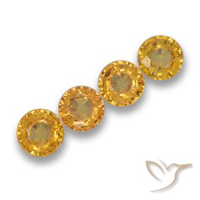 Gemme di Zaffiro Arancio medio-chiaro naturale da 2.39 ct, Rotondo, VVS-VS