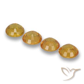 Gemme di Zaffiro Arancio medio-chiaro naturale da 2.39 ct, Rotondo, VVS-VS