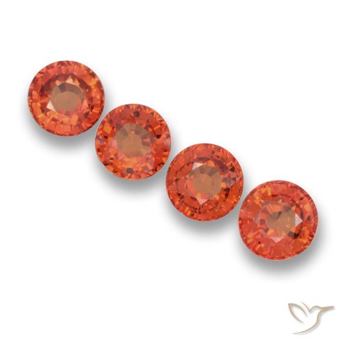2.46ctw Naturale Arancio Medio Zaffiro, Rotondo, VVS-VS