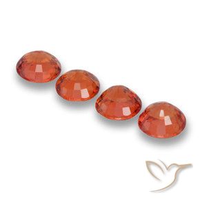 Gemme di Zaffiro Arancio Medio naturale da 2.46 ct, Rotondo, VVS-VS