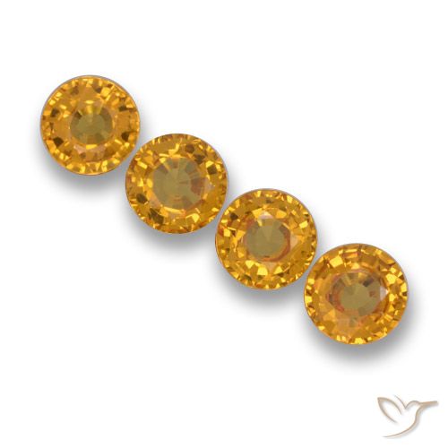 2.20ctw Naturale Arancio intenso-OroG Zaffiro, Rotondo, VVS-VS