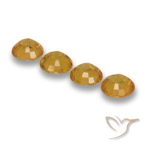Gemme di Zaffiro Arancio intenso-OroG naturale da 2.20 ct, Rotondo, VVS-VS
