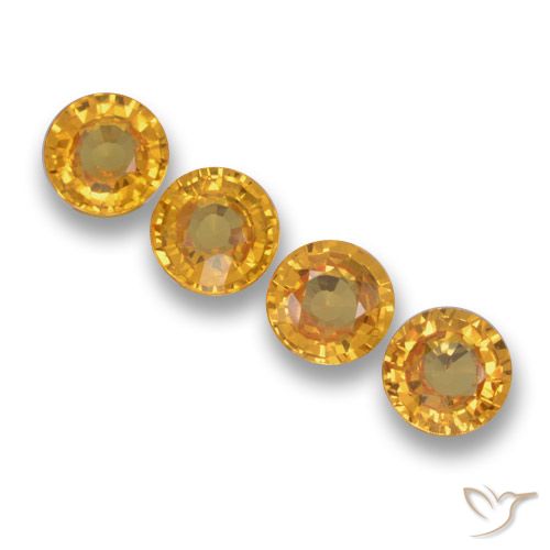 2.32ctw Naturale Arancio Scuro-Oro Zaffiro, Rotondo, VVS-VS