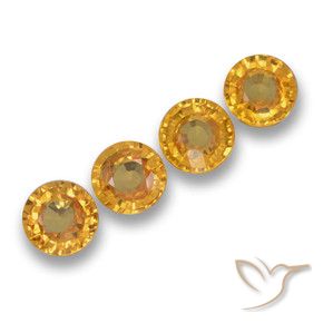 Gemme di Zaffiro Arancio Scuro-Oro naturale da 2.32 ct, Rotondo, VVS-VS