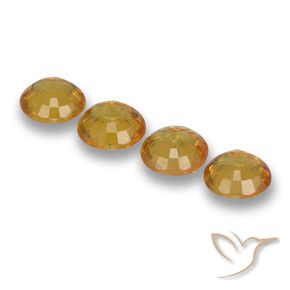 Gemme di Zaffiro Arancio Scuro-Oro naturale da 2.32 ct, Rotondo, VVS-VS