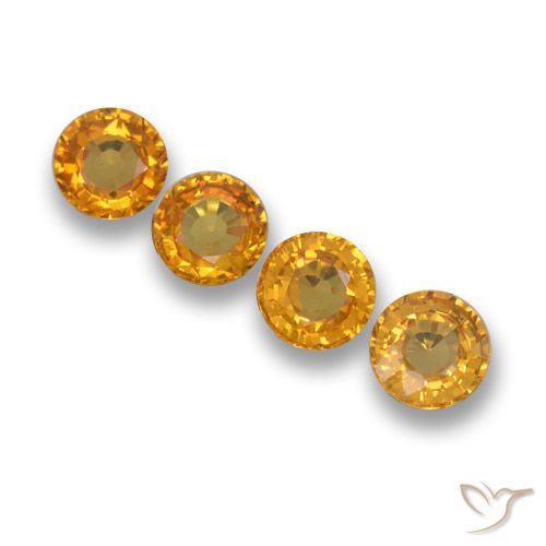 2.33ctw Naturale Arancio medio-chiaro Zaffiro, Rotondo, VVS-VS
