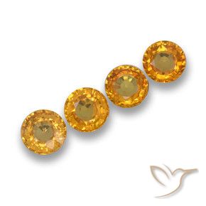 Gemme di Zaffiro Arancio medio-chiaro naturale da 2.33 ct, Rotondo, VVS-VS