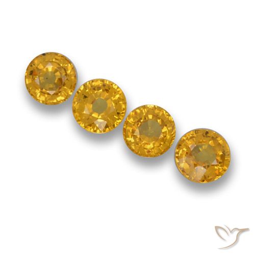2.40ctw Naturale Arancio Dorato Profondo Zaffiro, Rotondo, VVS-VS