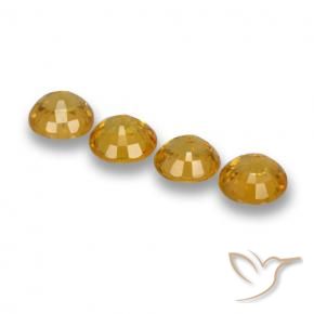 Gemme di Zaffiro Arancio Dorato Profondo naturale da 2.40 ct, Rotondo, VVS-VS