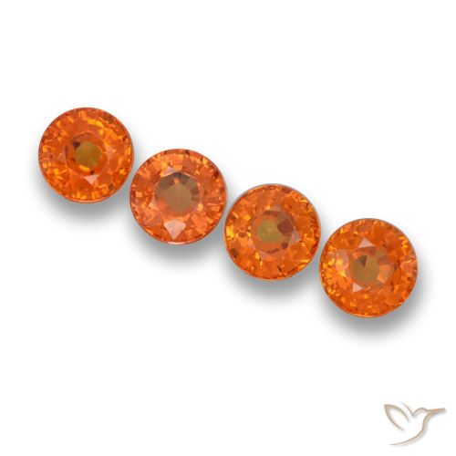 2.67ctw Naturale Arancione scuro Zaffiro, Rotondo, VVS-VS