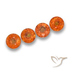 Gemme di Zaffiro Arancione scuro naturale da 2.67 ct, Rotondo, VVS-VS