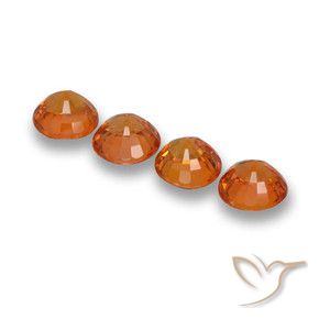 Gemme di Zaffiro Arancione scuro naturale da 2.67 ct, Rotondo, VVS-VS
