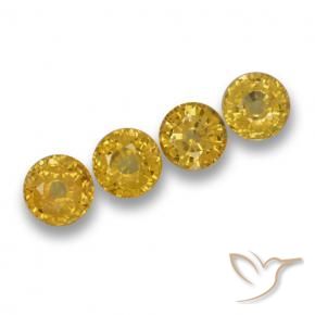 Gemme di Zaffiro Giallo intenso naturale da 2.79 ct, Rotondo, VVS-VS